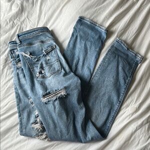 Distressed Blue Jeans